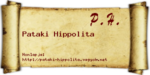 Pataki Hippolita névjegykártya